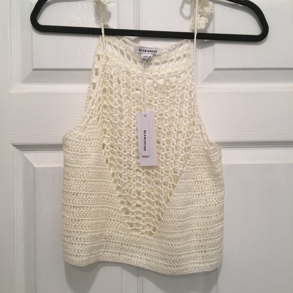 ⚡️ NWT Nasty Gal Crochet tie tank top - Picture 2 of 4